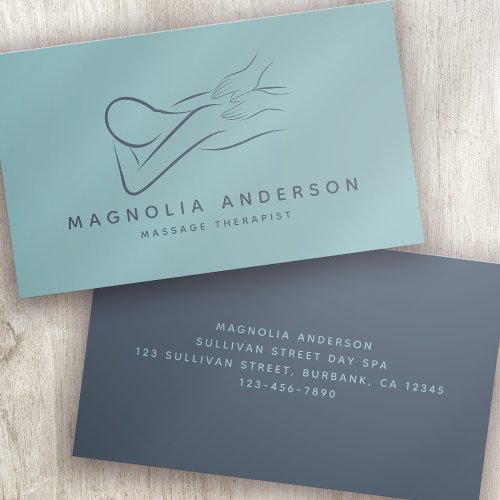 Minimalist Modern  Massage Therapist Business Card