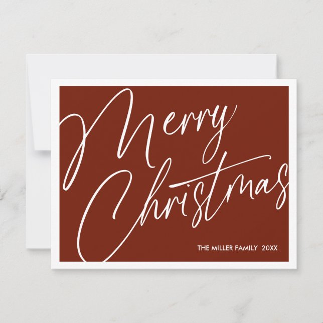 Minimalist Modern Merry Christmas Card – Custom (Front)
