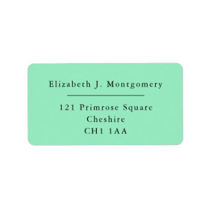 Minimalist Modern Mint Green Return Address Label