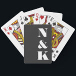 Minimalist Modern Monogram Black Elegant Wedding Poker Cards<br><div class="desc">Minimalist Modern Monogram Wedding Personalized Playing Cards with White Text on Black Background</div>
