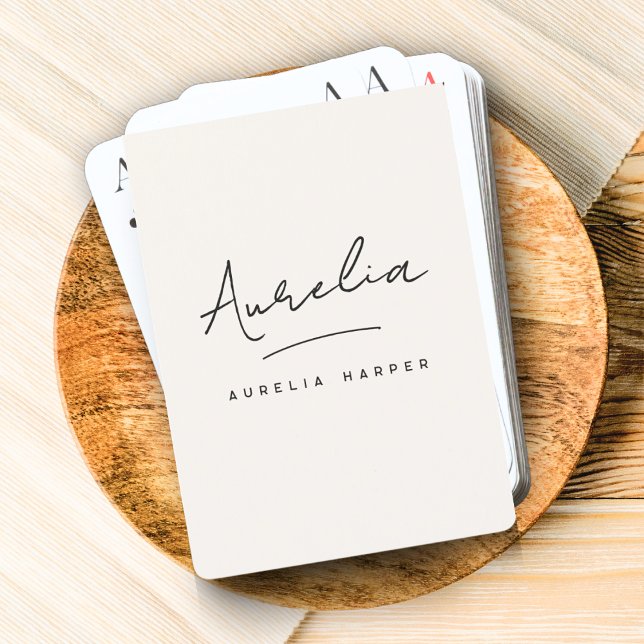 Minimalist Modern Monogram Custom Signature Poker Cards (Creator Uploaded)