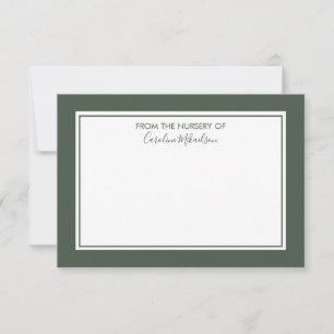 Minimalist Modern Monogram - Dark Green Thank You Card