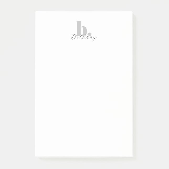 Minimalist Modern Monogram Elegant Script  Post-it Notes (Front)