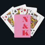 Minimalist Modern Monogram Pink Red Custom Wedding Poker Cards<br><div class="desc">Minimalist Modern Monogram Wedding Personalized Playing Cards in Pink and Red</div>