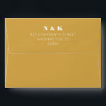 Minimalist Modern Monogram Saffron Yellow Wedding Envelope<br><div class="desc">Minimalist Modern Monogram Saffron Yellow Wedding Invitation Matching Envelope</div>