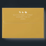 Minimalist Modern Monogram Saffron Yellow Wedding Envelope<br><div class="desc">Minimalist Modern Monogram Saffron Yellow Wedding Invitation Matching Envelope</div>