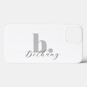Minimalist Modern Monogram Script Name iPhone 13 Case