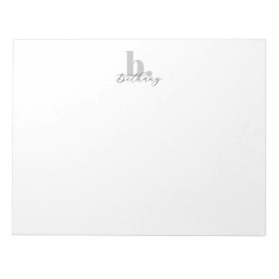 Minimalist Modern Monogram Script Name Notepad