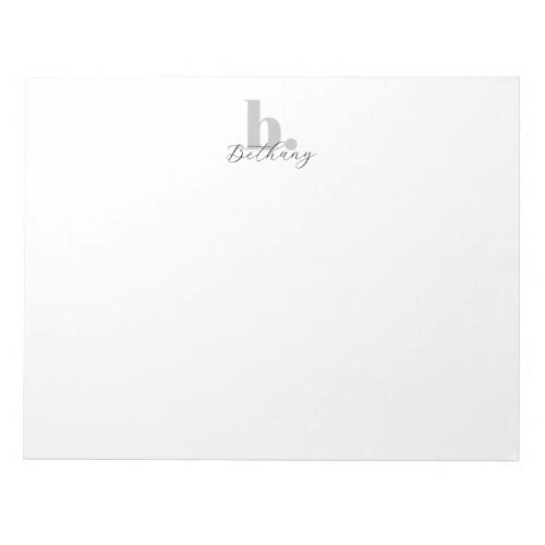 Minimalist Modern Monogram Script Name  Notepad