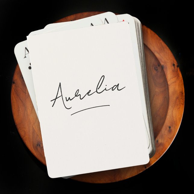 Minimalist Modern Monogram Simple Custom Poker Cards (Creator Uploaded)