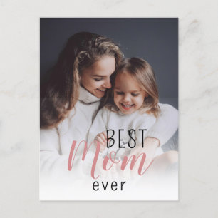Minimalist Modern mothers Day 1 photo Holiday Postcard
