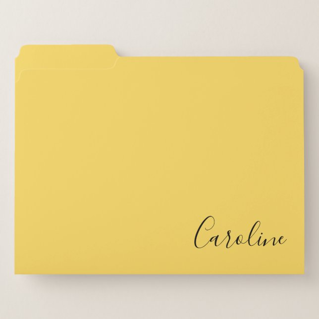 Minimalist modern mustard yellow file folder (Front Left)