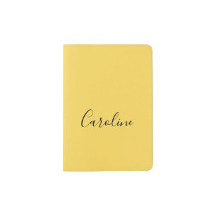 Minimalist modern mustard yellow passport holder