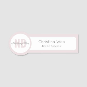 Minimalist Modern Nail Salon Employee Name Tag