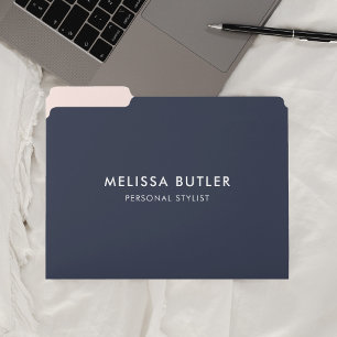 Minimalist Modern   Navy Blue And Blush File Folder