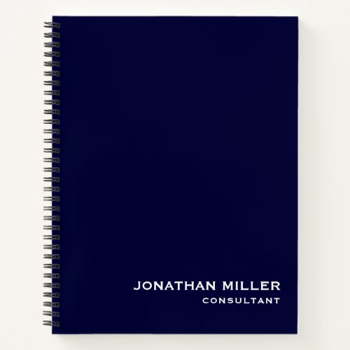 Minimalist Modern Navy Blue Notebook