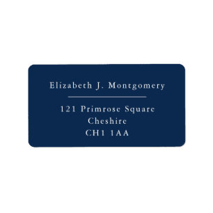 Minimalist Modern Navy Blue Return Address Label