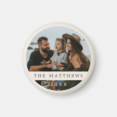 Minimalist Modern Neutral Earthy Family Photo Magnet
