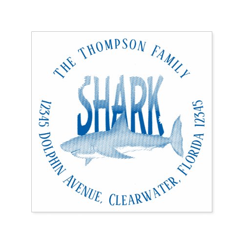 Minimalist Modern Ocean Shark Simple Cute Self_inking Stamp