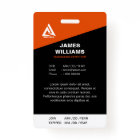 Minimalist Modern Orange & Black with Barcode ID