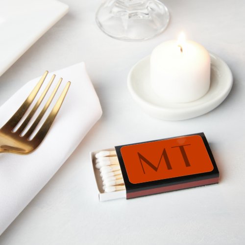 Minimalist Modern Orange Elegant Favor Matchboxes