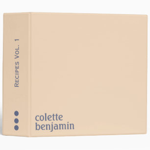 Minimalist Modern Pale Peach & Blue-Grey 3 Ring Binder