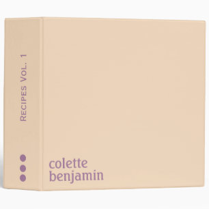 Minimalist Modern Pale Peach & Lavender Purple 3 Ring Binder