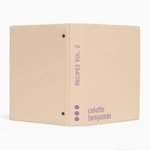 Minimalist Modern Pale Peach & Lavender Purple Mini Binder