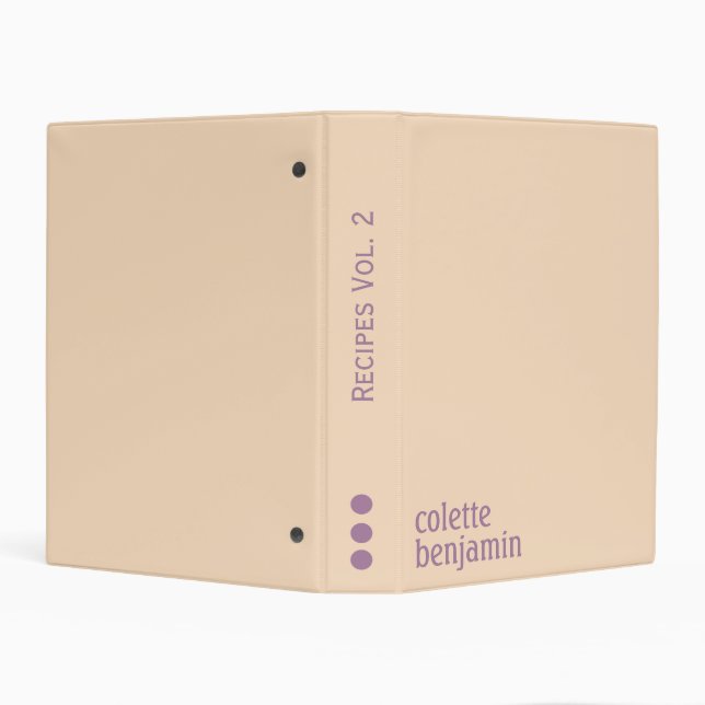 Minimalist Modern Pale Peach & Lavender Purple Mini Binder (Background)