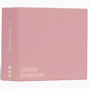 Minimalist Modern Pastel Pink & Pale Peach 3 Ring Binder
