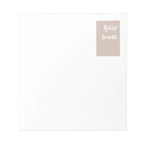 Minimalist Modern Pastel White Color Personalized Notepad