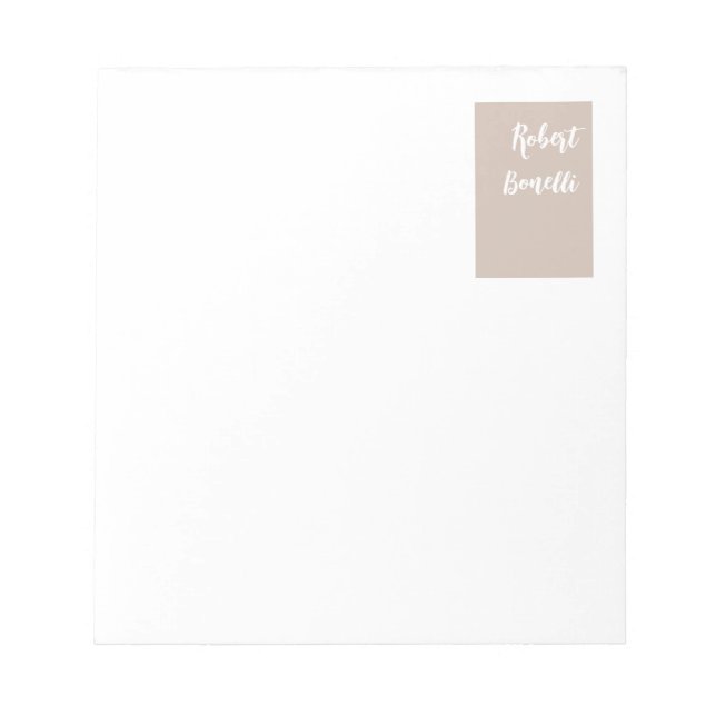 Minimalist Modern Pastel White Color Personalized Notepad (Front)