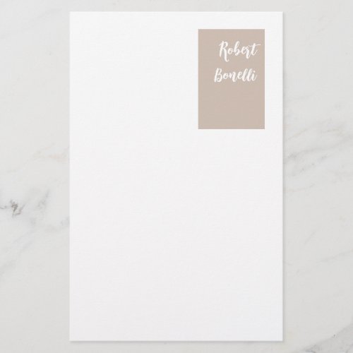 Minimalist Modern Pastel White Color Personalized Stationery