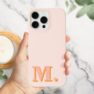 Minimalist Modern Peach Monogram Initial iPhone 16 Pro Max Case