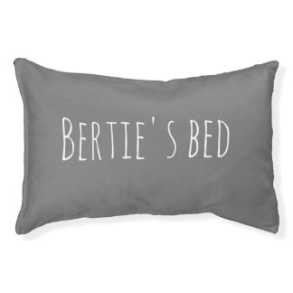 Minimalist, modern, personalised, typography, pet bed