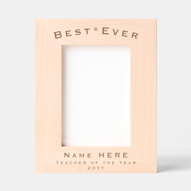 Minimalist, Modern Personalized Best Ever Teacher Engraved Frames (Front)