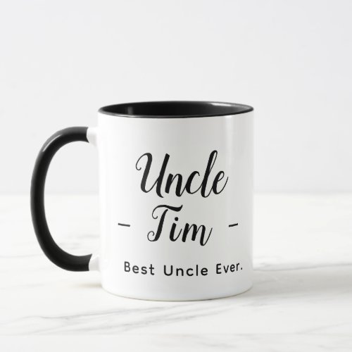 Minimalist Modern Personalized Best Uncle Monogram Mug