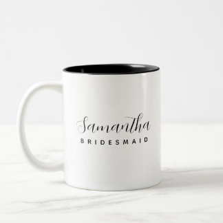 Minimalist Modern Personalized Bridesmaid Gift Two-Tone Coffee Mug