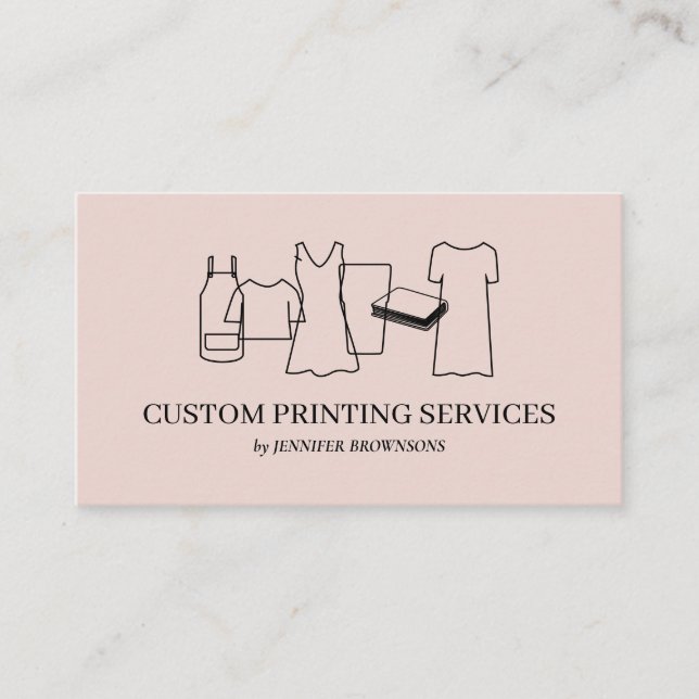 Minimalist Modern Personalized Custom Print Business Card (Front)