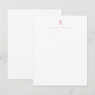 Minimalist Modern Personalized Cute Pink  Note Card