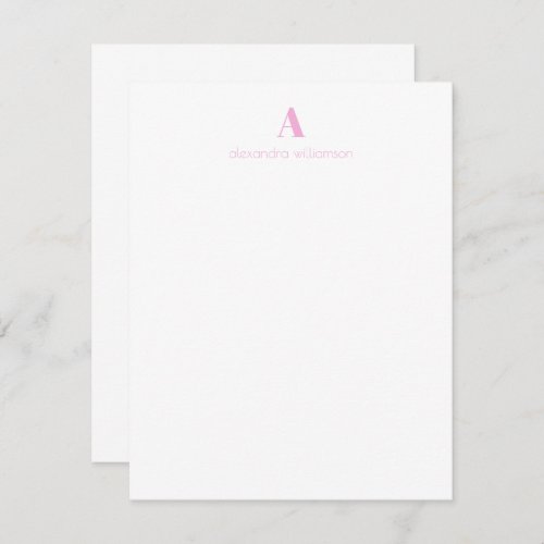 Minimalist Modern Personalized Cute Pink  Note Card