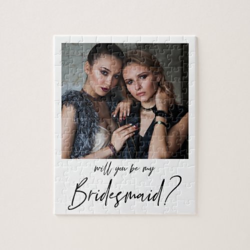 Minimalist Modern Photo Bridesmaid Proposal Jigsaw Puzzle