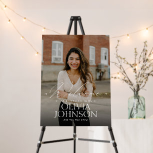 Minimalist & Modern Photo Graduation Party Welcome Foam Board