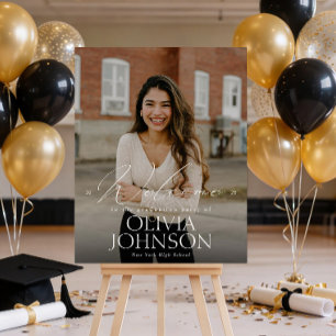 Minimalist & Modern Photo Graduation Party Welcome Poster