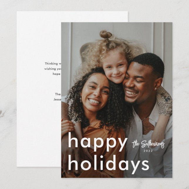 Minimalist Modern Photo Holiday Card (Front/Back)
