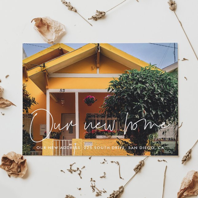 Minimalist modern photo moving announcement postcard (Creator Uploaded)