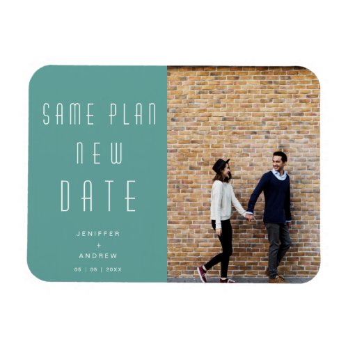 Minimalist modern Photo new wedding date Magnet