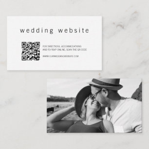 Minimalist Modern Photo QR Code Wedding Website Enclosure Card