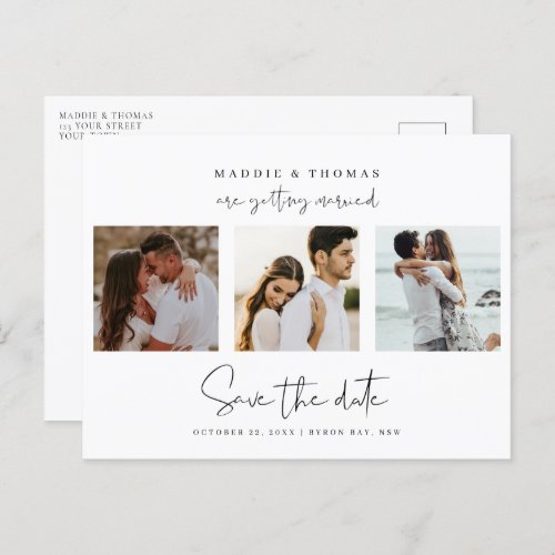 Minimalist modern photo Save the Date Invitation Postcard