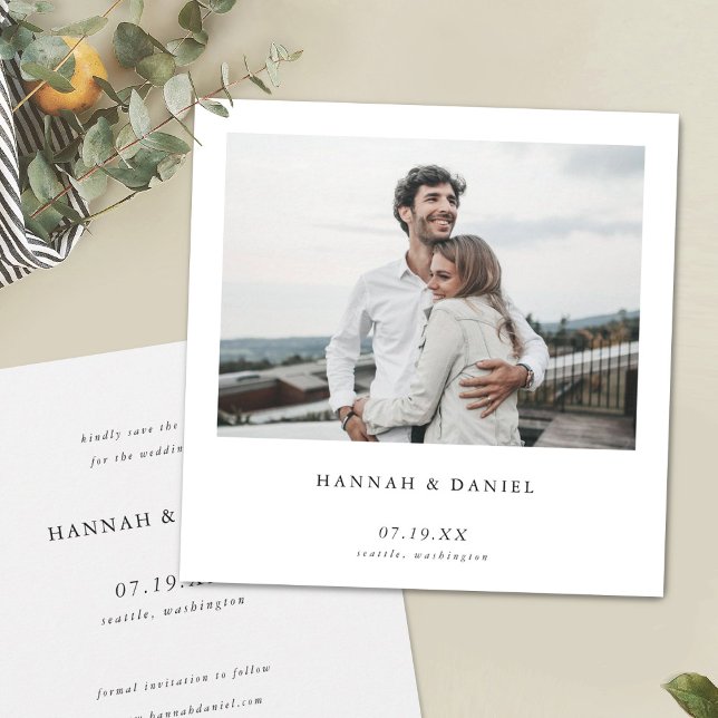 Minimalist Modern Photo Save the Date Wedding Card (Creator Uploaded)